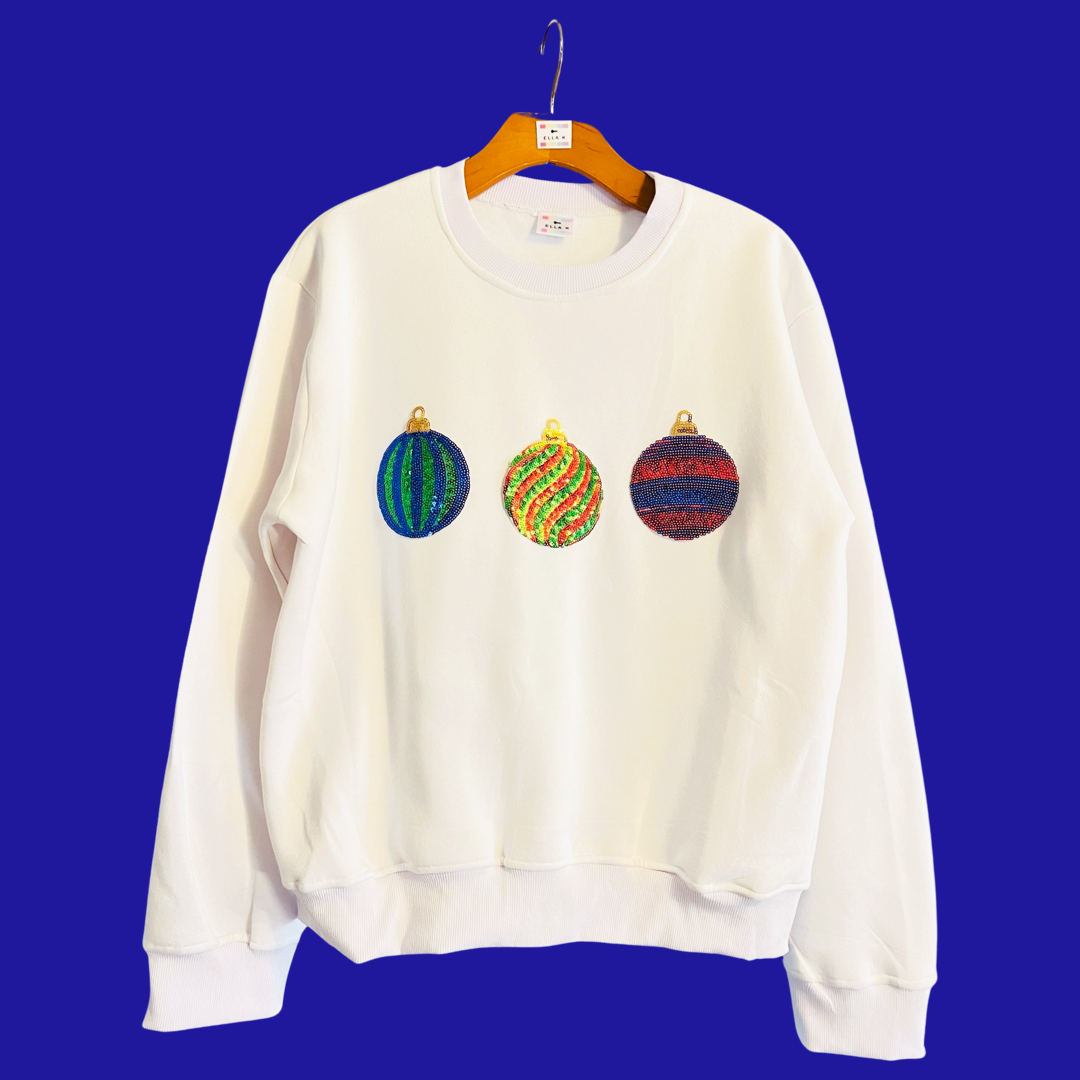 Christmas Ornament Sequin Sweatshirt