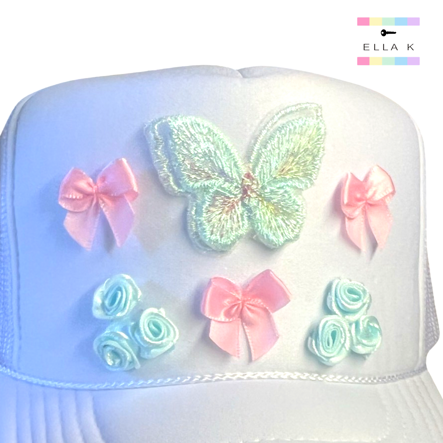 Butterfly Garden White Trucker Hat