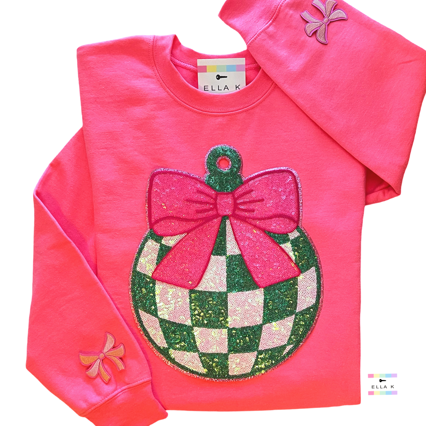 Checkered Ornament Christmas Sweatshirt