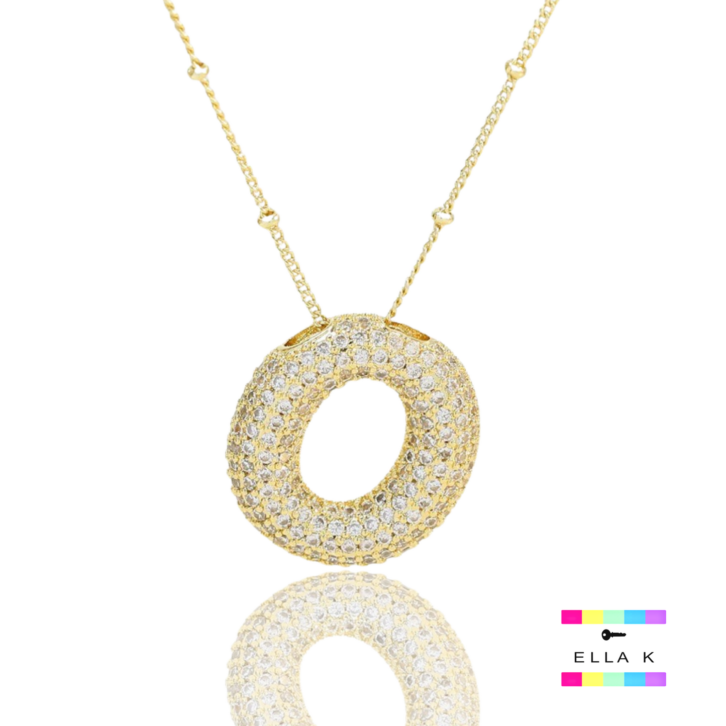 Pave Bubble Letter Necklace