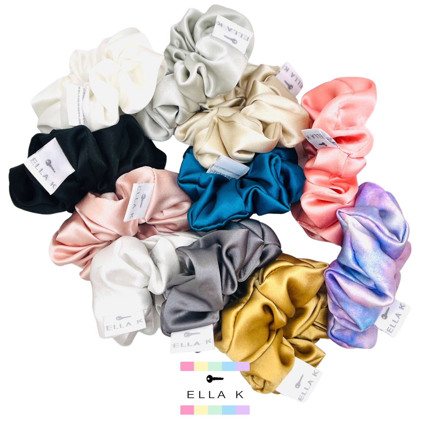 Ella K 100% Pure Mulberry Silk Scrunchie