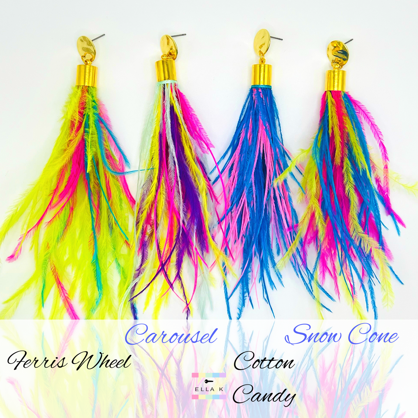 Feather Earrings - Carnival Collection