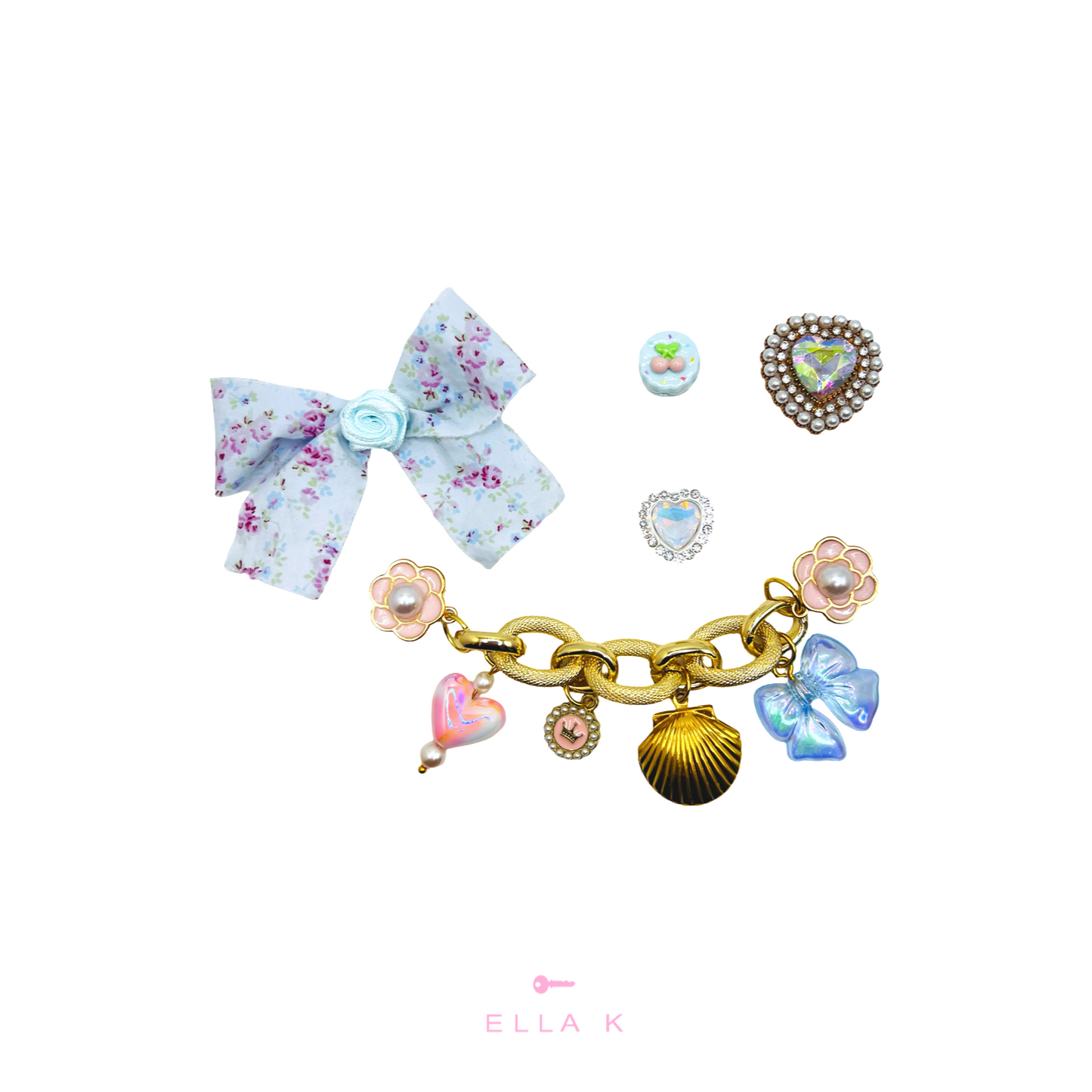 Blue Summer Floral Fancies / Clog Style Shoe Charms