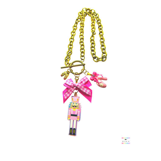 Sugar Plum Necklace Gingham Ballet Necklace