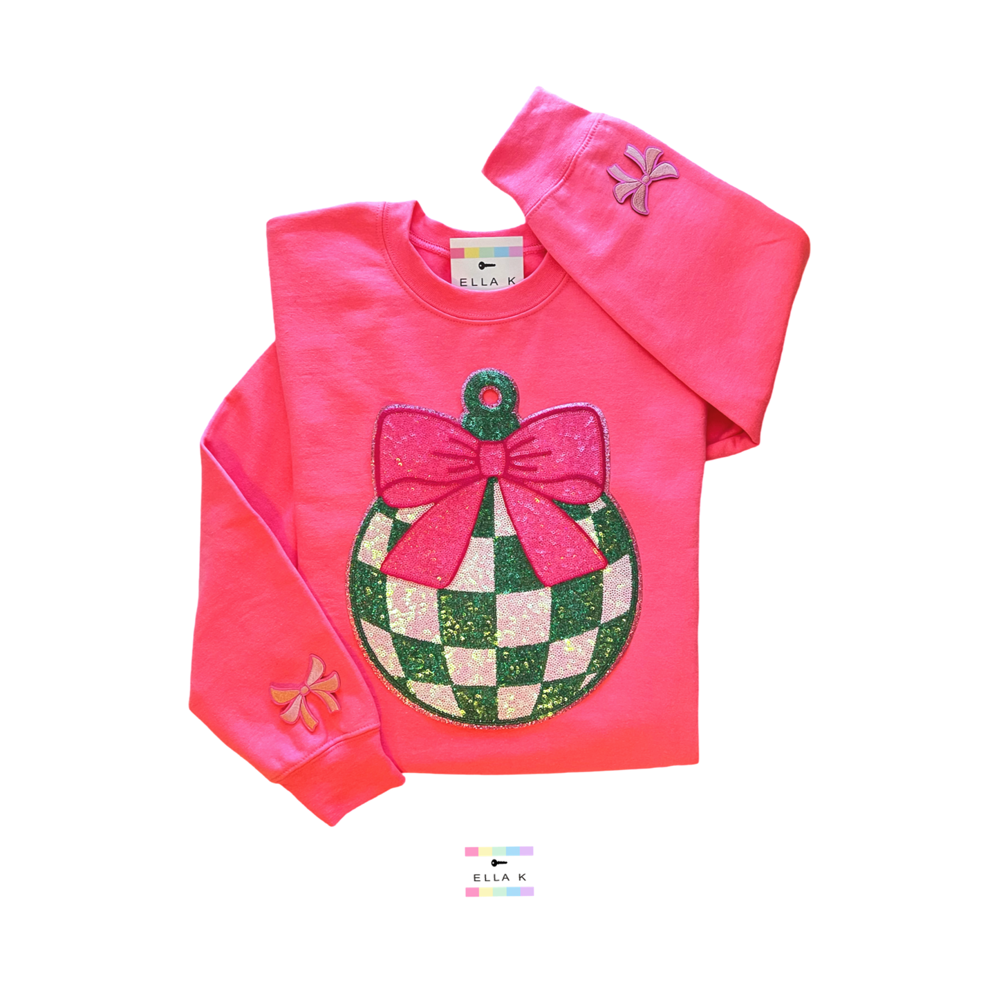 Checkered Ornament Christmas Sweatshirt